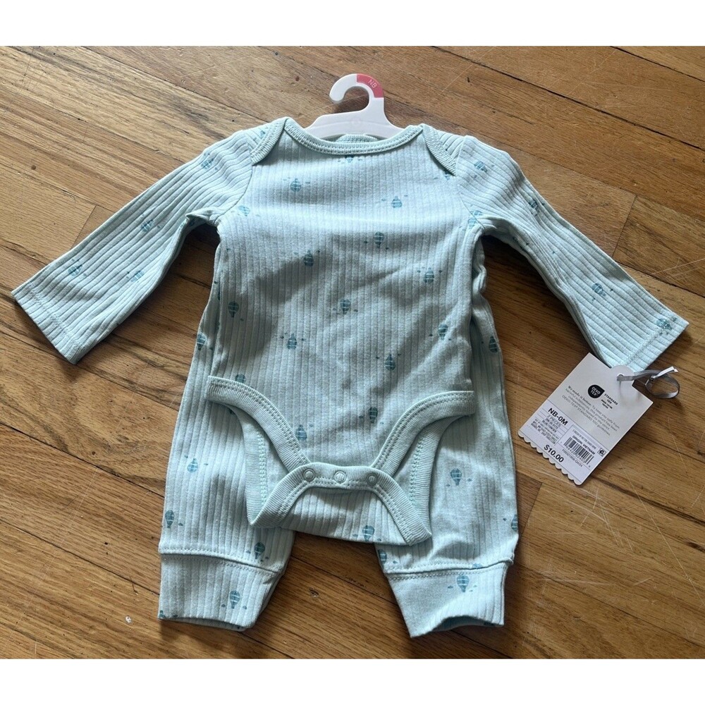 Cloud Island Newborn Blue Ribbed 2 Piece Set